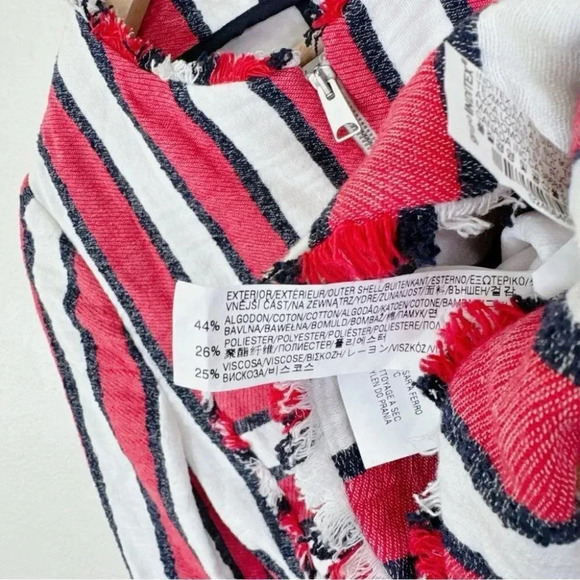 ZARA  Frayed Striped Full Zip Jacket - Picture 14 of 16